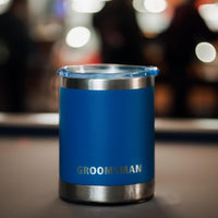 Groomsmen gifts- set of 2 Groomsman 10oz stainless steel tumblers/Mugs for hot or cold drinks- Can be used as bachelor party gifts from the groom, or a gift for the groom from the bride