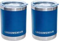 Groomsmen gifts- set of 2 Groomsman 10oz stainless steel tumblers/Mugs for hot or cold drinks- Can be used as bachelor party gifts from the groom, or a gift for the groom from the bride