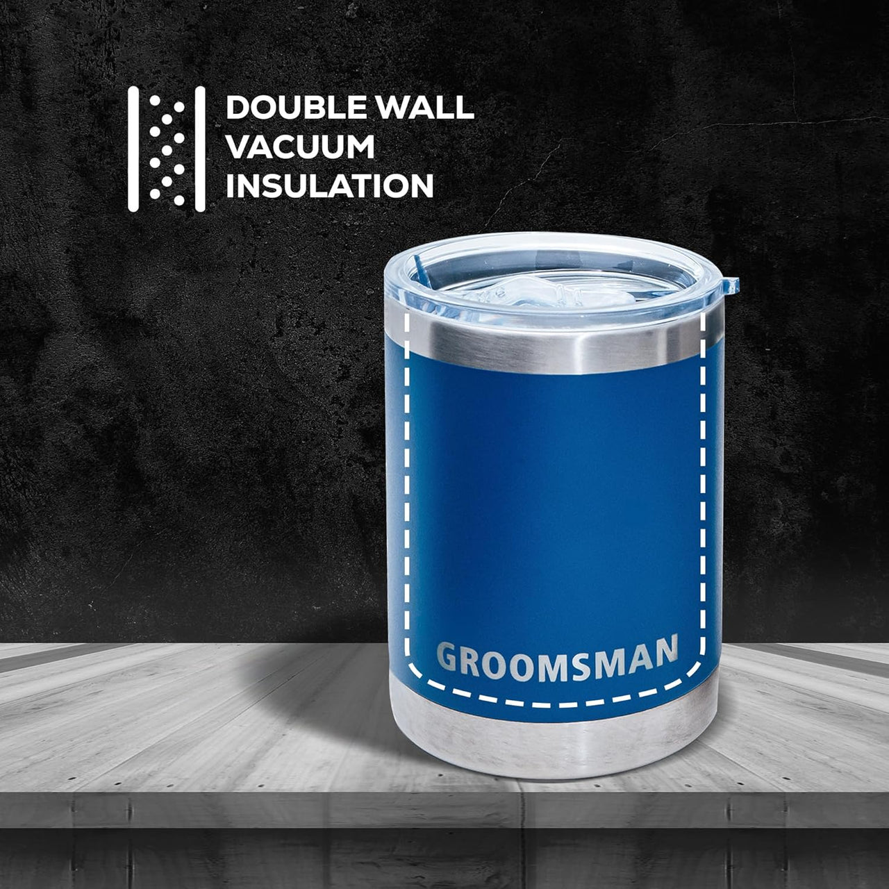 Groomsmen gifts- set of 2 Groomsman 10oz stainless steel tumblers/Mugs for hot or cold drinks- Can be used as bachelor party gifts from the groom, or a gift for the groom from the bride