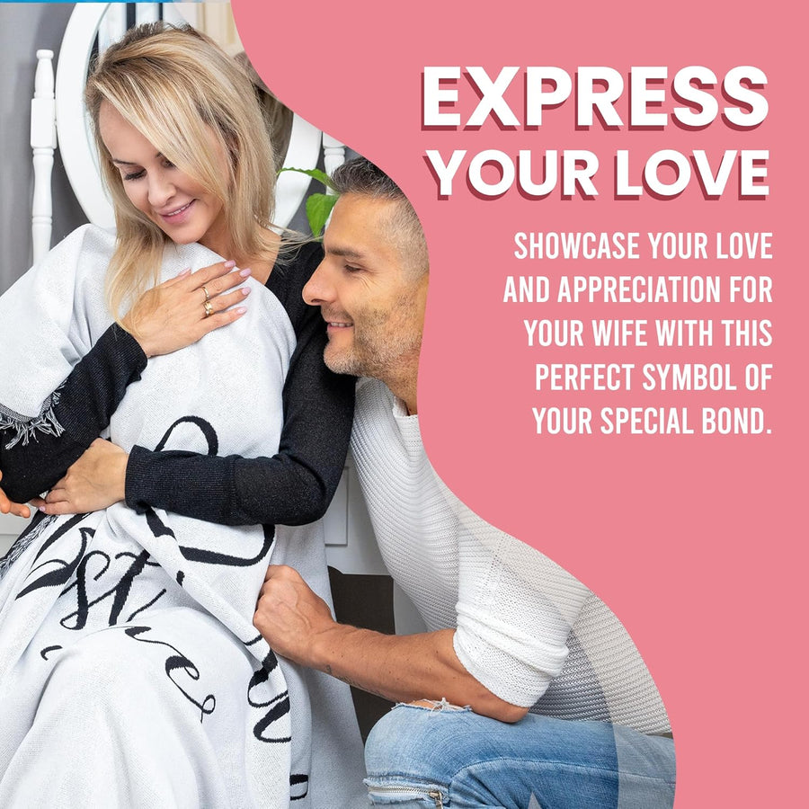 Best Wife Ever Woven Blanket, Super Soft Throw Blankets, Cotton/Polyester Blend Wifey Blanket from Husband, Ideal for Women, Valentine’s Gifts, Best Wife Gift Ever, 51x71 in.