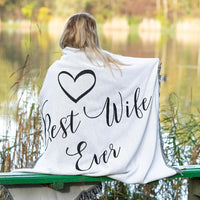 Best Wife Ever Woven Blanket, Super Soft Throw Blankets, Cotton/Polyester Blend Wifey Blanket from Husband, Ideal for Women, Valentine’s Gifts, Best Wife Gift Ever, 51x71 in.