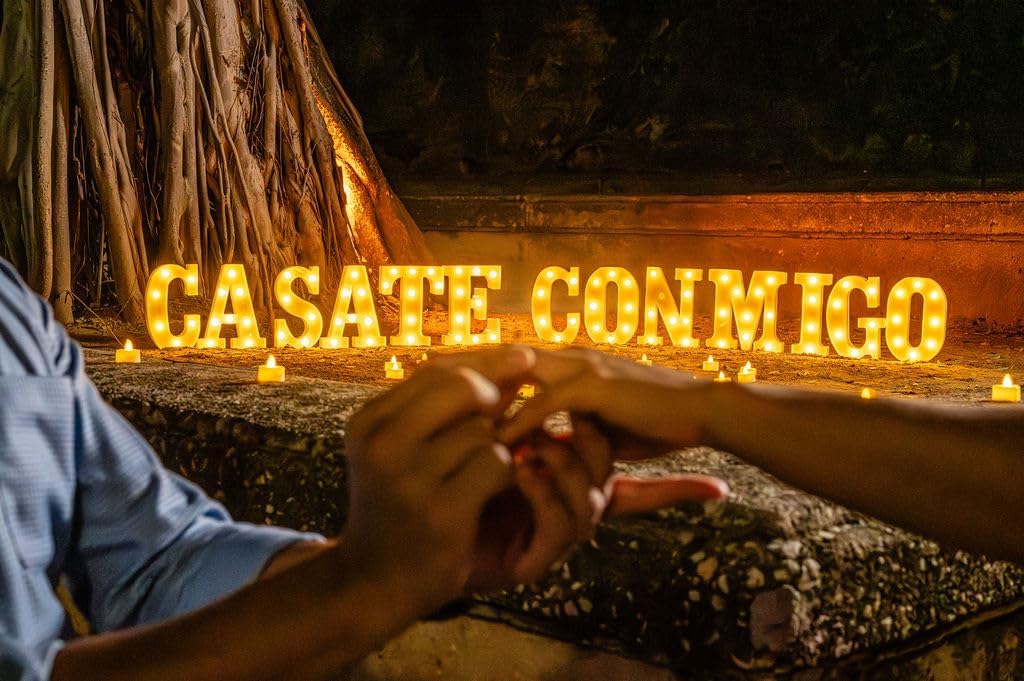 Casate Conmigo Marquee Letters| Marry Me Light Up Letters in Spanish | Will You Marry Me Sign| Proposal decorations