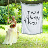 It was Always You Woven Blanket Super Soft Throw Blanket, Wedding Proposal Decorations for Outdoor, Proposal Tapestry Marry Me Sign, Ideal for Engagement Party Decoration, 51x71 in.