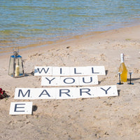 Will You Marry Me Sign Oversized Wood Tiles for Wedding Proposal Decorations- 13 Letters for Indoor and Outdoor Use